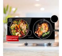 Klarstein Plaque vitrocéramique encastrable 2 feux 2400W acier inoxydable