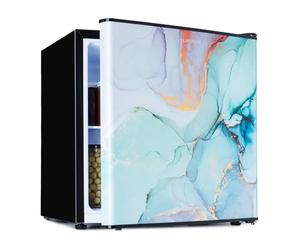 KLARSTEIN CoolArt - Combiné réfrigérateur-congélateur, réfrigérateur avec 2 niveaux de refroidissement, façade design, thermostat avec 5 niveaux, 0 à 10 ° C, capacité 45 litres - design pastel