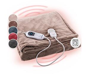 KLARSTEIN Couverture Chauffante 2 Places électrique XL 180x130 cm, Plaid Chauffant, Couette Lavable Machine 120W, 3 Températures, Minuterie 3H, Surmatelas Chauffant Electrique sans Fil Canapé et Lit