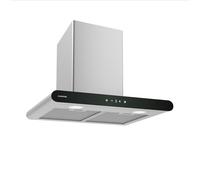 Klarstein CurveVent Hotte Murale - 60cm Hotte Aspirante, 700 m³/h, Éclairage LED, A+ Énergie, Tactile, Silencieuse 56 dB, Filtre à Charbon, Noir