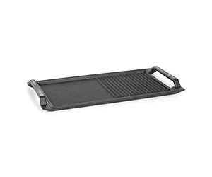 Klarstein Delicatessa Grill Pan - Plaque de gril pour plaques à induction, 43,5 x 23 cm, Rainurée pour le gril et plaque à sauter, En fer, Nettoyage facile avec revêtement antiadhésif, noir