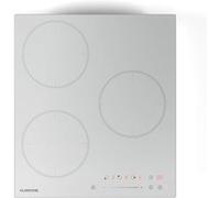 Klarstein Delicatessa Plaque Induction - 3 Zones, 6600W avec Boosters, Commande Tactile Slider, Minuterie & Sécurité Enfant, Vitrocéramique Blanche, Design Compact 45cm