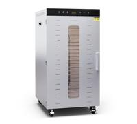 Klarstein Déshydrateur Alimentaire - 2000W, 20 Étagères Inox, 30-90°C, Minuterie 24h, 3 Ventilateurs, Silencieux 50-55 dB, Déshydrateur Fruits & Légumes, Argent