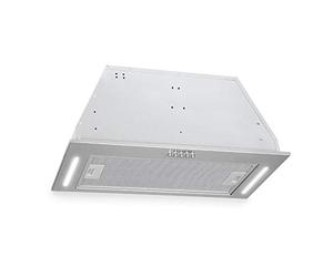 Klarstein Down Under Under, hotte aspirante, Encastré, 60cm, 590 m³/h d'air évacué, puissance moteur 190W en 3 niveaux, LED, acier inoxydable, 61 dB silencieux, kit de montage, Argent