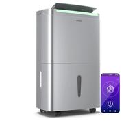 Klarstein DryFy Connect 50L déshumidificateur d'air, 50 L/J, réservoir 7 L, Wifi & appli, minuterie 24h, silencieux, portable, déshumidificateur électrique pour maison, cave, et pièces de 45-55 m²