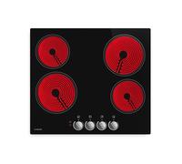 Klarstein Plaque Vitrocéramique 4 Feux - 60 cm, 5800 W, Commande Boutons, 11 Niveaux, Sécurité Enfant, Arrêt Auto, Surface Facile à Nettoyer, Table de Cuisson Vitrocéramique