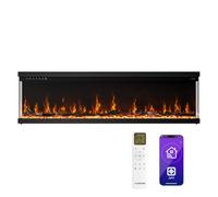 Klarstein EchoFlame Smart 152cm 1800W Cheminée Électrique Murale Noire