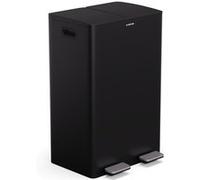 Klarstein Poubelle EcoVista 60 L - Tri sélectif, bac à compost amovible, inox, fermeture douce