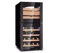 Klarstein El Dorado 40cm 38 Bouteilles Cave à Vin 2 Zones Noir F