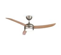 Klarstein El Paso - Ventilateur de plafond Ø 52"" - 3 vitesses - installation directe sur secteur - design chêne