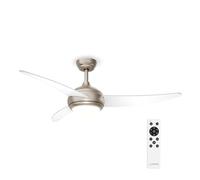 KLARSTEIN El Paso Ventilateur Plafond Avec Lumiere - Télécommande, 6 Vitesses, Silencieux, 3 Couleurs, Intérieur & Extérieur, 132cm, Plafonnier Ventilateur, White
