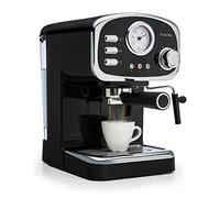 KLARSTEIN Espressionata Gusto - Machine expresso, Machine à café, 1100 W, 15 bars, Réservoir d'eau 1 L, Grille d'égouttement amovible, Bac d'égouttement compatible lave-vaisselle - Noir