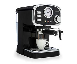 KLARSTEIN Espressionata Gusto - Machine expresso, Machine à café, 1100 W, 15 bars, Réservoir d'eau 1 L, Grille d'égouttement amovible, Bac d'égouttement compatible lave-vaisselle - Noir