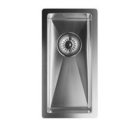 Klarstein évier de cuisine 1 bac - acier inox 304, design étroit 23 cm, résistant aux rayures & à la chaleur, facile à nettoyer, avec trop-plein & kit d'installation, 45x23 cm