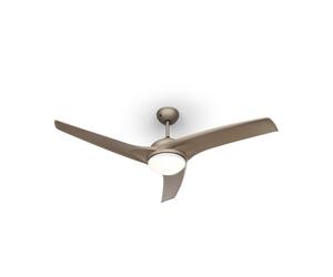 Klarstein Figo 132 cm Ventilateur de plafond avec luminaire Nickel métallique