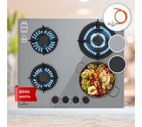 Klarstein Firetale 60cm Plaque de Cuisson à Gaz 4 Feux Gris