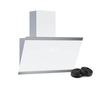 Klarstein FlashLine Hotte aspirante - hotte de cuisine 60 cm, écran tactile, 578 m³/h, CEE clairage LED, silencieuse 34,5 dB, blanche, conduit & recirculation