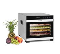 Klarstein Flavour Dry - Déshydrateur, 6 plateaux pour sécher les aliments, Température réglable de 35 à 75 °C, Répartition uniforme de la chaleur, Ecran tactile LCD, Minuterie de 30 mn - 24 h, Noir