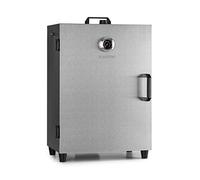 Klarstein Flintstone Four à fumer en acier - 1600W, thermostat réglable, thermomètre intégré, 3 grilles de fumage, porte en acier, fermeture magnétique, volet de ventilation, acier inoxydable