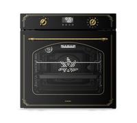 Klarstein Four Encastrable Pyrolyse Chaleur Tournante 76L 11 Modes Classe A Design Rétro Four Électrique 60cm Noir