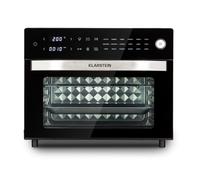 Klarstein Vigor Air Friteuse à air chaud XXL, Airfryer avec 1800 W, friteuse à air chaud 30 litres, 18 programmes, chaleur de voûte et de sole, noir