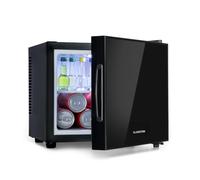 KLARSTEIN Frosty - Mini-refrigerator, 10-liter capacity, compact, white LED interior lighting, 12 and 18 °C, glass shelf, elegant door, easy to clean, Black