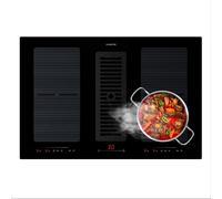 Klarstein Plaque de cuisson induction Full House 80 cm 4 zones Hotte intégrée Noir
