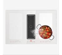 Klarstein Full House 80cm 4 Feux Plaque Induction avec Hotte Intégrée Blanc A