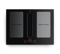 Klarstein Full House Plaque Induction Avec Hotte Intégrée - 4 Zones, 7335W Boost, Commande Tactile, Zones Flexibles, Minuterie, Sécurité Enfants, Vitrocéramique 70cm, Plaque Aspirante, Black