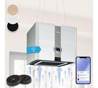 Klarstein Futurelight Smart 45cm 402 m³/h Hotte îlot Argent C