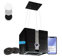 Klarstein Futurelight Smart Hotte aspirante suspendue - Hotte à recyclage avec débit de 413 m³/h, îlot à recyclage avec éclairage LED, acier inoxydable, noir