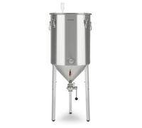 KLARSTEIN Gärkeller Pro XL - cuve de fermentation cuve de moût, fermentation conique, capacité 60 l, thermomètre, vanne de vidange de levure, couvercle hermétique avec clips - argent