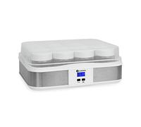 Klarstein Gaia yaourtière électrique 12 pots (préparation de yaourts maison, fromage frais, couvercle hermétique, jusqu'à 2,5L, cadre en inox, écran LCD) - blanc