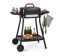 Klarstein Gatsby gril électrique, gril sur pied et de table, 2000 W, EasyGrill Concept, surface de cuisson 40 x 36 cm, fonte d'aluminium, antiadhésif, capot, deux tablettes latérales, noir