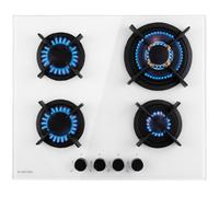 Plaque gaz 4 feux encastrable - Klarstein - 60 cm - tables de cuisson vitrocéramique - plaque de cuisson gaz - cuisinière - blanc