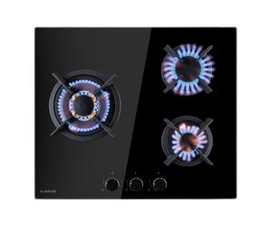 Klarstein Goldflame 60cm Plaque de Cuisson à Gaz 3 Feux Noir