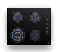 Klarstein Goldflame 60cm Plaque de Cuisson à Gaz 4 Feux Noir
