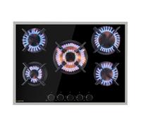 Klarstein Tables de Cuisson à Gaz, Plaque de Cuisson Gaz à 5 Brûleurs, Table de Cuisson Electrique à 5 Feux de 10400W, Cuisiniere Gaz, Gaziniere Gaz avec Brûleurs en Acier Inoxydable, Cuisinières GPL