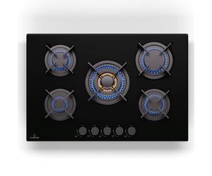 Klarstein Goldflame 75cm Plaque de Cuisson à Gaz 5 Feux Noir