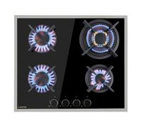 Klarstein Goldflame Prime 60cm Plaque de Cuisson à Gaz 4 Feux Noir