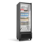 Klarstein GrandCooler Réfrigérateur à boissons 270 L Eclairage LED avec roulettes Frigo 4 étagères Noir