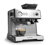 Klarstein GrandPresso Machine à Café Grain - 20 Bars, 1350W, Moulin Intégré, Buse Vapeur, Réservoir 2.3L, Machine Expresso, Chauffe-Tasses, Facile à Nettoyer