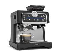 Klarstein GrandPresso Touch Machine à café en grain - 20 Bars, 1350 W, Écran tactile, Broyeur intégré, Buse vapeur, Réservoir 2,3 L, Acier inoxydable, Noir