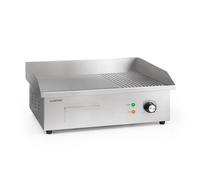 Klarstein Grillmeile 3000GR Pro Barbecue électrique 3000W - Plaque de cuisson lisse - rainurée 54,5 x 35cm - Inox & fonte