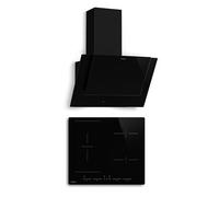 Klarstein HaloSync Plaque Induction Avec Hotte Intégrée 60cm - 4 Zones, 8400W Boost, Curseur Tactile, Minuterie, Verrouillage Enfant, Vitrocéramique, Hotte 631,6 m³/h, Classe A+++