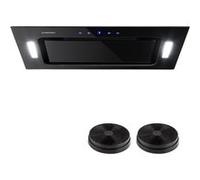 Klarstein HEKTOR Set Hotte aspirante îlot + 2 filtres recyclage d'air 530m³/h - noir Noir G