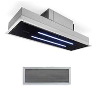 Klarstein High Line Hotte de plafond 77cm - 410m3-h - 3 niveaux - Télécommande - Classe C - Noire