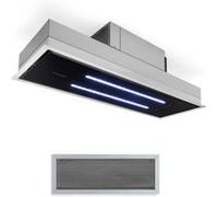 Klarstein High Line - Hotte - plafond - Niche - largeur : 86 cm - profondeur : 28 cm - extraction et recirculation (avec kit d'extraction supplémentaire) - noir Noir G