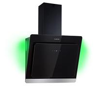 Klarstein Hotte Aspirante 60 cm, Hotte Aspirante Inclinée Silencieuse, de Cuisine 60cm avec Lampes LED, Débit d'Air Puissant 585m³/h, Efficacité Energétique A, avec Évacuation, Wi-Fi