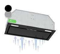 Klarstein Hotte Aspirante 60cm, Hotte Aspirante Encastrable Silencieuse, de Cuisine 60 cm avec Lampes LED, Débit d'Air Puissant 380 m³/h, avec Évacuation, Commandes Tactiles